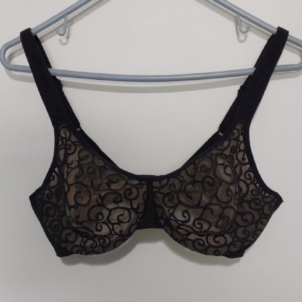 Olga Black Lace Full Coverage Bra
